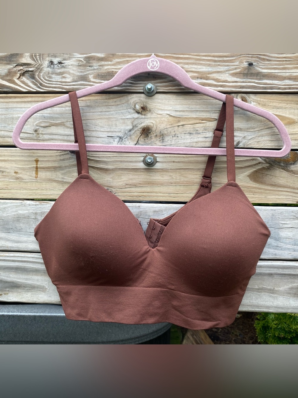 Truekind Wireless Supportive Comfort Bra in Chocolate Size Large